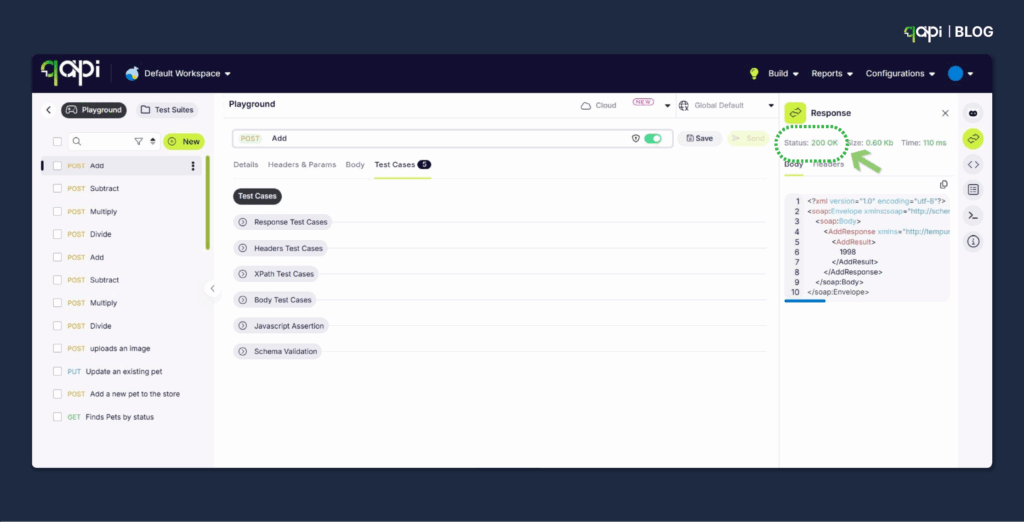 qAPI application- codeless API testing interface
