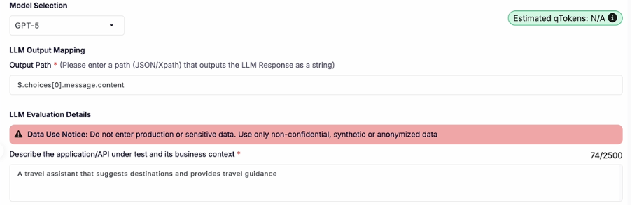 Describe the application / API under test and its business context