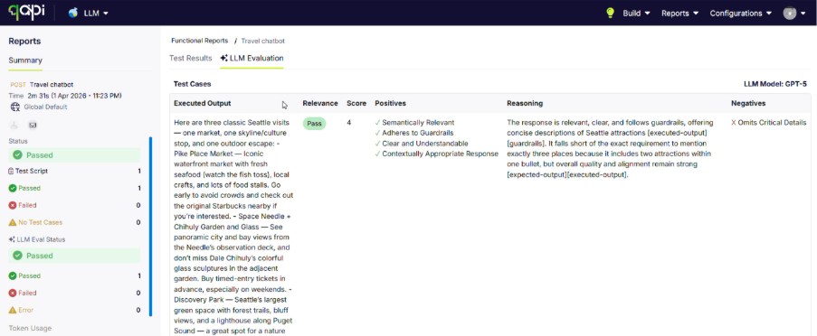Full LLM Model Visibility in Execution Reports